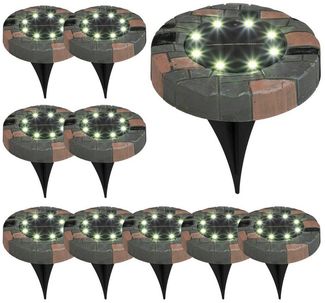 BONETTI LED Gartenleuchte Solar Bodenleuchte mit kalt-weißen LEDs, je Leuchte 8 LEDs