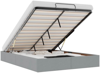 vidaXL Ottoman-Bett ohne Matratze Hellgrau 140x190 cm Stoff 3310875