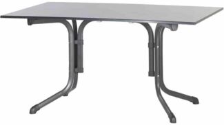 Sieger Boulevard Boulevard-Klapptisch mit vivodur® Tischplatte, Stahl Eisengrau, 140 x 73 x 90