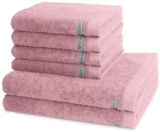 Ross Sinfonie 6 tlg. Frottier-Set - 4 X Handtuch (50 X 100cm), 2 X Duschtuch (70 X 140cm) - 500 g/m2 - Altrosa