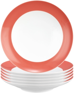 Seltmann Weiden Liberty Pure Colors Suppenteller ø 23,5 cm 6er Set - Flamingo Red