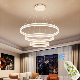 Eurotondisplay LED Pendelleuchte LED Pendelleuchte 2137 40*60*80 cm mit Fernbedienung einstellbar, LED fest integriert, Warm- bis Kaltweiß, Lichtfarbe und Helligkeit mit Fernbedienung steuerbar