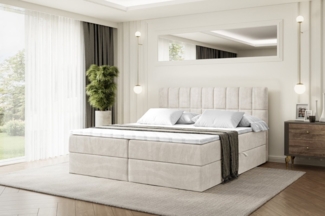 ALTDECOR Boxbett MIAMI (Multipocket-Matratze H4, H3 Matratze Bonellfederung, Topper, Kopfteil)