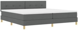 vidaXL Boxspringbett mit Matratze Dunkelgrau 200 x 200 cm Stoff 3342465