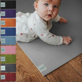 Sanosoft® Krabbelmatte – das Original. Made in Germany & Öko-Tex - 160cm X 220cm Hellgrau