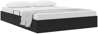 vidaXL Aufbewahrungsbett mit Matratze Schwarz 135 x 190 cm Samt 3370127
