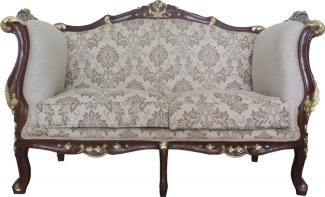 Casa Padrino Barock 2-er Sofa Creme / Braun / Gold Mod2 - Möbel Antik Stil - Limited Edition