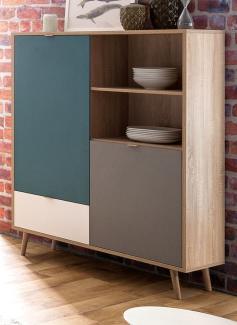 Highboard Colory Eiche Tricolor 103 x 139 cm