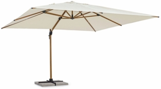 Casa Padrino Luxus Ampelschirm mit Ständer Beige / Braun 400 cm - Garten Accessoires