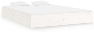 vidaXL Massivholzbett Weiß 140x200 cm 820043