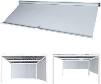 Seitenwand für Pergola HWC-L41, Pavillon Rollo Ersatzseitenwand, Stoff/Textil 3x3,7m ~ weiß