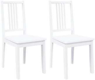 vidaXL Esszimmerstühle 2 Stk. Weiß Massivholz Gummibaum 4102400