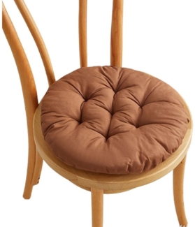 Coonoor Stuhlkissen Stuhlauflage, Sitzkissen Uni 2er-Pack, Größe rund: 37 cm Ø - gesteppt, mit glatten, strapazierstarkem Gewebe