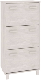 vidaXL Schuhschrank HAMAR Weiß 59,5x35x117 cm Massivholz Kiefer 340513