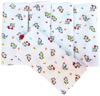 Babymajawelt Waschlappen Waschlappen Mull Waschlappen 40 x 40cm, Premium 5 Stück, Mullstoff (Packung, 5-St), die sanfte Reinigung, Strapazierfähig, Kochfest, Saugfähig