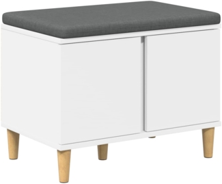 vidaXL Flurbank mit Kissen mit Speicher mit Tür Weiß 60 x 38 x 46 cm 891520