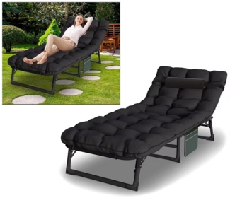 Divit Gartenliege Sonnenliege mit Auflage KL31 Gartenliege klappbar Liegestuhl