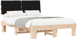 vidaXL Bettgestell mit gepolstertem Kopfteil Schwarz 140x190 cm 877496