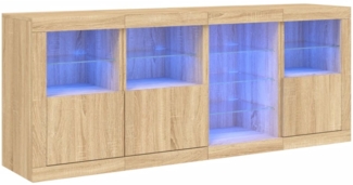 vidaXL Sideboard mit LED-Leuchten Sonoma-Eiche 164x37x67 cm 3209053