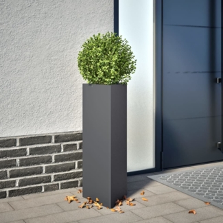 vidaXL Pflanzkübel 2 Stk. Anthrazit Dreieckig 30x26x75 cm Stahl 851148