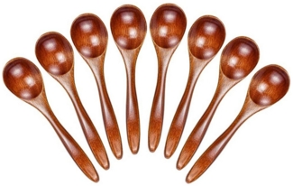 STILVORA Kochbesteck-Set Holzlöffel Dessertlöffel Holz Reislöffel für Reis, Suppe, Dessert, Eis