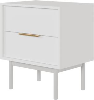 Selsey 'Viviaro' Nachttisch mit 2 Schubladen, weiß, ca. 61 x 54 x 39 cm