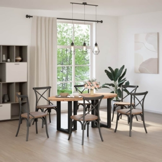 vidaXL Esstisch Hellbraun 200x100x74 cm Massivholz Eiche Oval 3305331