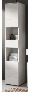 Badezimmer Hochschrank Larik in weiß Hochglanz 38 x 190 cm