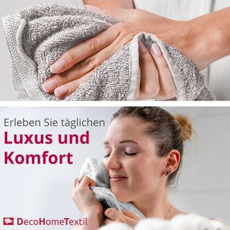 DecoHomeTextil Heimtextilmanufaktur Handtuch Handtuch Set 100% Baumwolle hochwertig kuschelweich saugstark