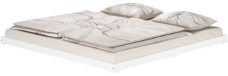 Weißes Niederflurbett 200x200 extra flach Holzbett Kiefer V-60.47W-20ohne Zubehör