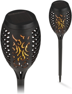 MAXXMEE Solar-Fackel LED mit Tageslichtsensor - 2er-Set - schwarz