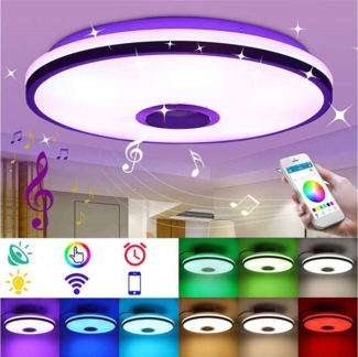 WILGOON Deckenleuchte 36W RGB LED Deckenleuchten Dimmbar Bluetooth Lautsprecher APP, Ø 30cm, LED fest integriert, RGB, Kaltweiß, Warmweiß, neutralweiß, mit Lautsprecher Fernbedienung APP-Steuerung, für Wohnzimmer Küche