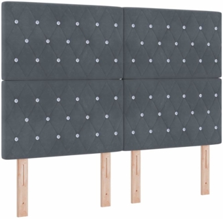 vidaXL Boxspringbett mit Matratze Dunkelgrau 160 x 200 cm Samt 3339777
