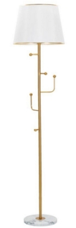 Dmora Stehlampe Tano, Bodenlicht, Lampe, Stehleuchte, 41x41 h173 cm, Weiß und Gold