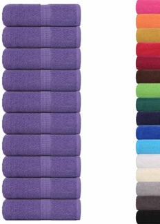 vidaXL Seiftücher 10 Stk. Lila 30x30 cm 360 g/m² 100% Baumwolle 136874