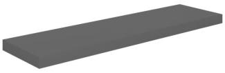 vidaXL Schwebendes Wandregal Hochglanz-Grau 90x23,5x3,8 cm MDF 323796