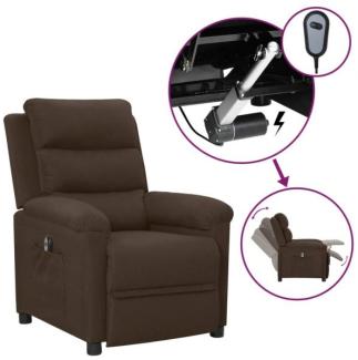 vidaXL Relaxsessel Elektrisch Dunkelbraun Stoff 3098968
