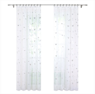 Joyswahl Gardine (1 St), Kräuselband, transparent, Schmetterlinge Dekoschal Luftige Voile Fensterstores, Wohnzimmer