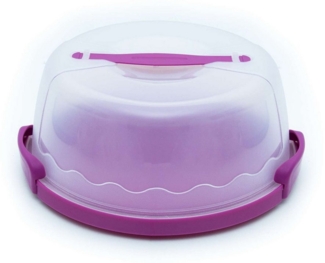Intirilife Kuchentransportbox, Kunststoff, (2-tlg, 1x Kuchenbox mit Tragegriff), Transportbox Tortenhaube mit Klickverschluss Transportbehälter Kuchen