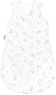 Odenwälder Jersey-Sommerschlafsack Animal Farm white Gr. 90, Weiß