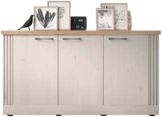 Calicosy 'COUNTRY' Sideboard mit 3 Türen L164 cm - Dekor Eiche und Weiß - Weiß