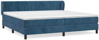 vidaXL Boxspringbett mit Matratze Dunkelblau 200x200 cm Samt 3127635