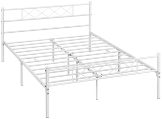 Yaheetech Bettgestell Metallbett mit Lattenrost, mit Kopfteil