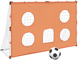 vidaXL Fußballtor mit Zielmatte und Ball, Kunststoff weiß, 118 x 62 x 182 cm