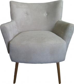 Casa Padrino Retro Salon Sessel Beige-Grau - Cocktailsessel 60er Jahre Stuhl