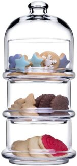 Pasabahce Butterdose PASABAHCE 96815 Patisserie 3 stapelbare Behälter mit Kuppel 12x26cm