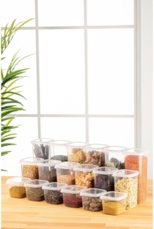 Aufbewahrungsbox-Set (18-teilig), 'BNMPEGYWS18', Weiß