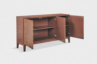 KAWOLA Sideboard COPAS 3 Türen Eiche furniert braun 85 x 40 x 150 cm