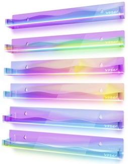 FELIXLEO Bücherregal Wandregal aus Acryl in Regenbogenfarben 15 Zoll