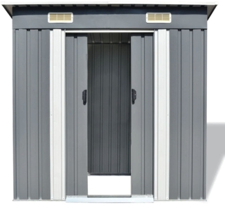 vidaXL Gartenschuppen Grau Metall 42982